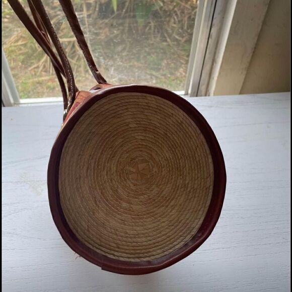 Boho Straw Barrel Womens Purse - Picture 5 of 7